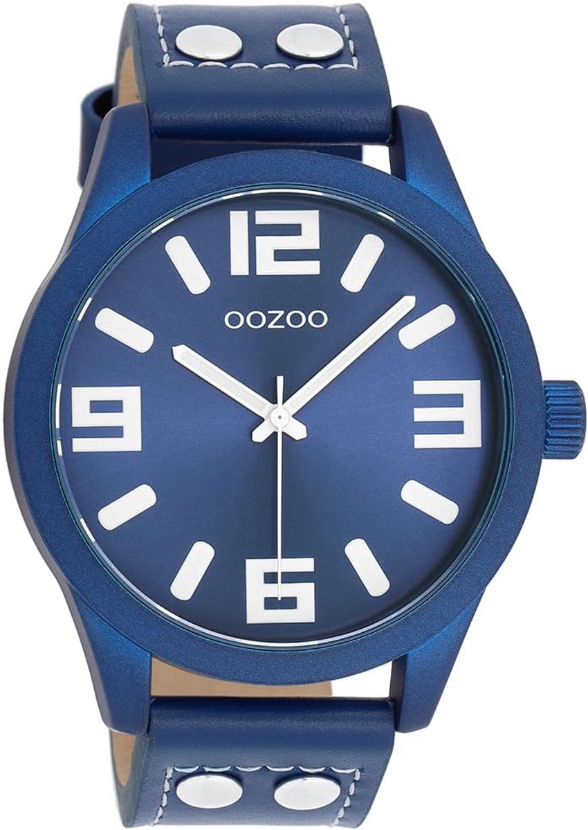 XL Herenhorloge 47mm met Lederen Band Basic Lijn