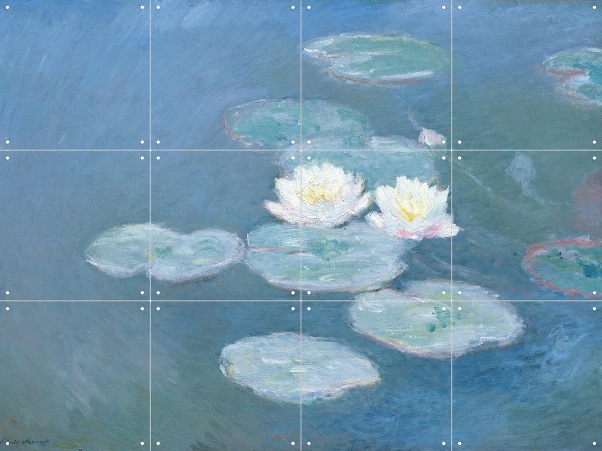 IXXI Waterlilies Evening, Claude Monet & Bridgeman Images - 80 x 60 cm - Gratis ophangtool - Grote wanddecoratie en posters - Klassiek, Olieverf