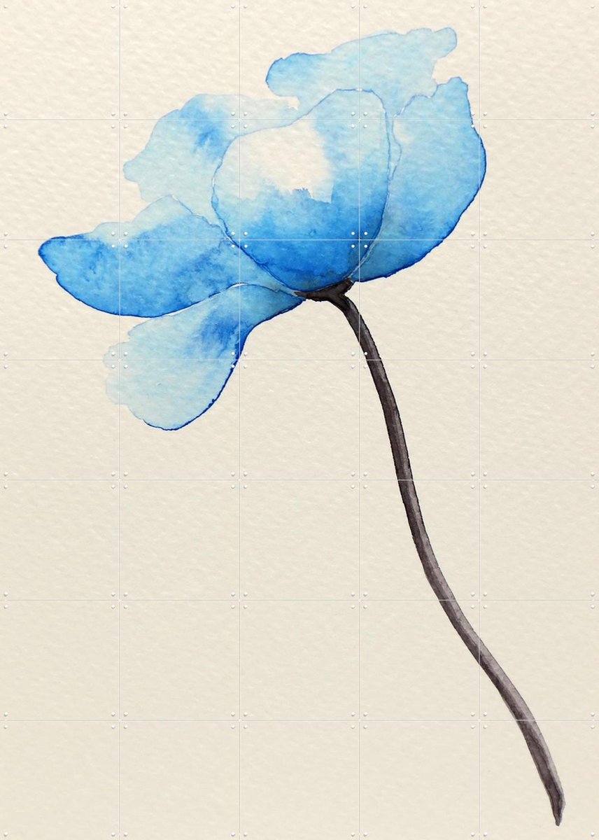 IXXI The Blue Flower, Natalie Bruns - 100 x 140 cm - Gratis ophangtool - Grote wanddecoratie en posters Botanisch, Bloemen