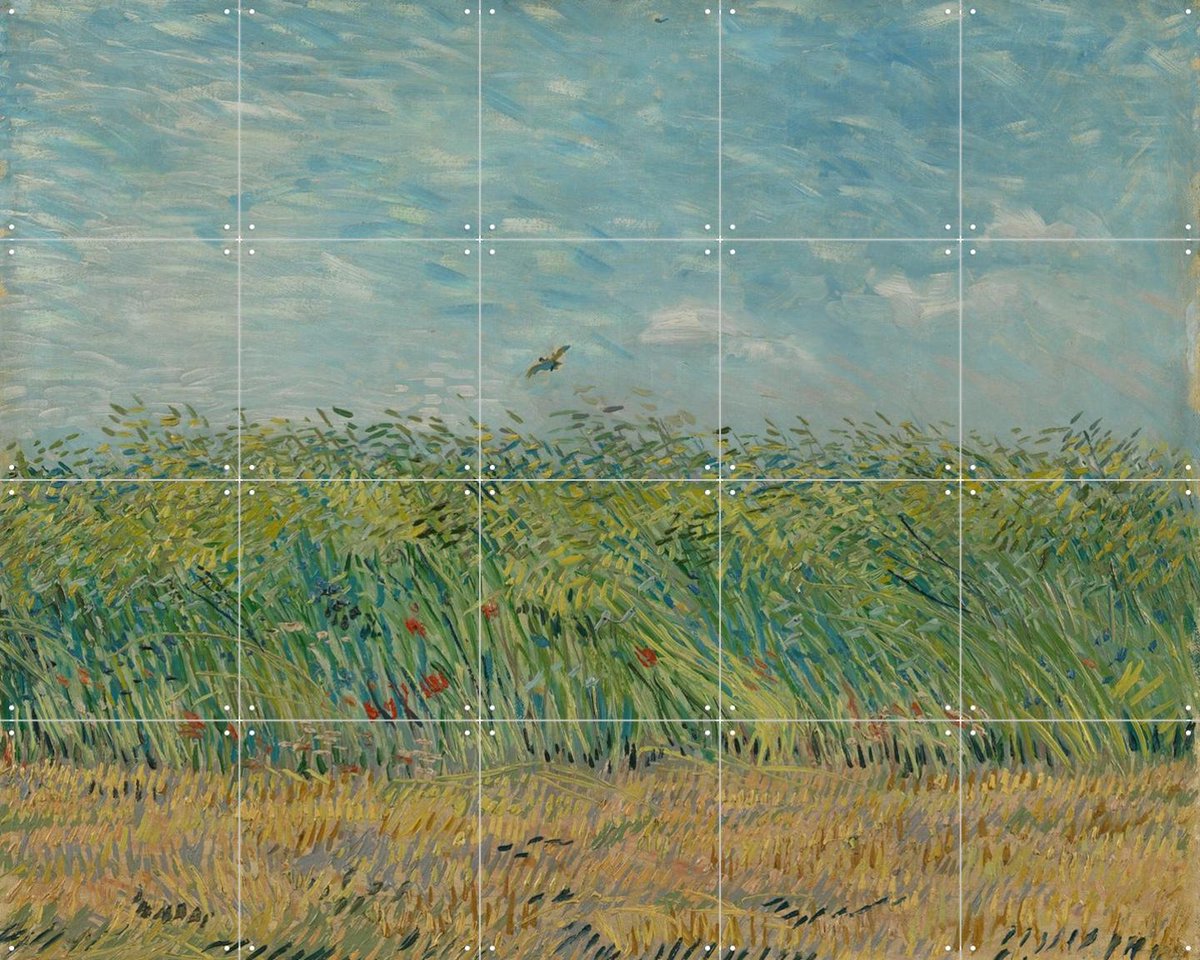 IXXI Korenveld met patrijs (1887), Vincent van Gogh (1853 - 1890) & Van Gogh Museum - 100 x 80 cm - Gratis ophangtool - Grote wanddecoratie en posters