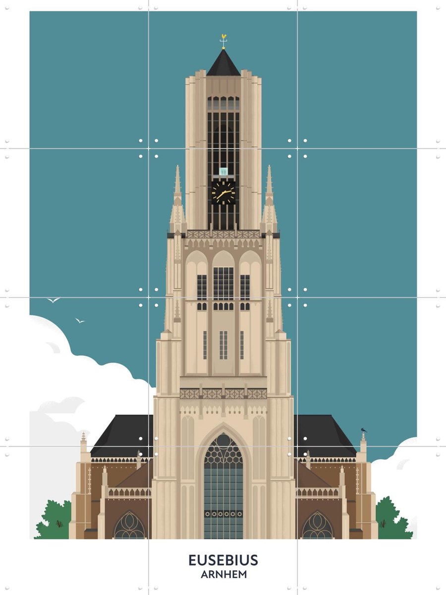 IXXI Eusebius, Studio Kars + Boom & Design Podium Nijmegen - 60 x 80 cm - Gratis ophangtool - Grote wanddecoratie en posters - Geometrische Kunst