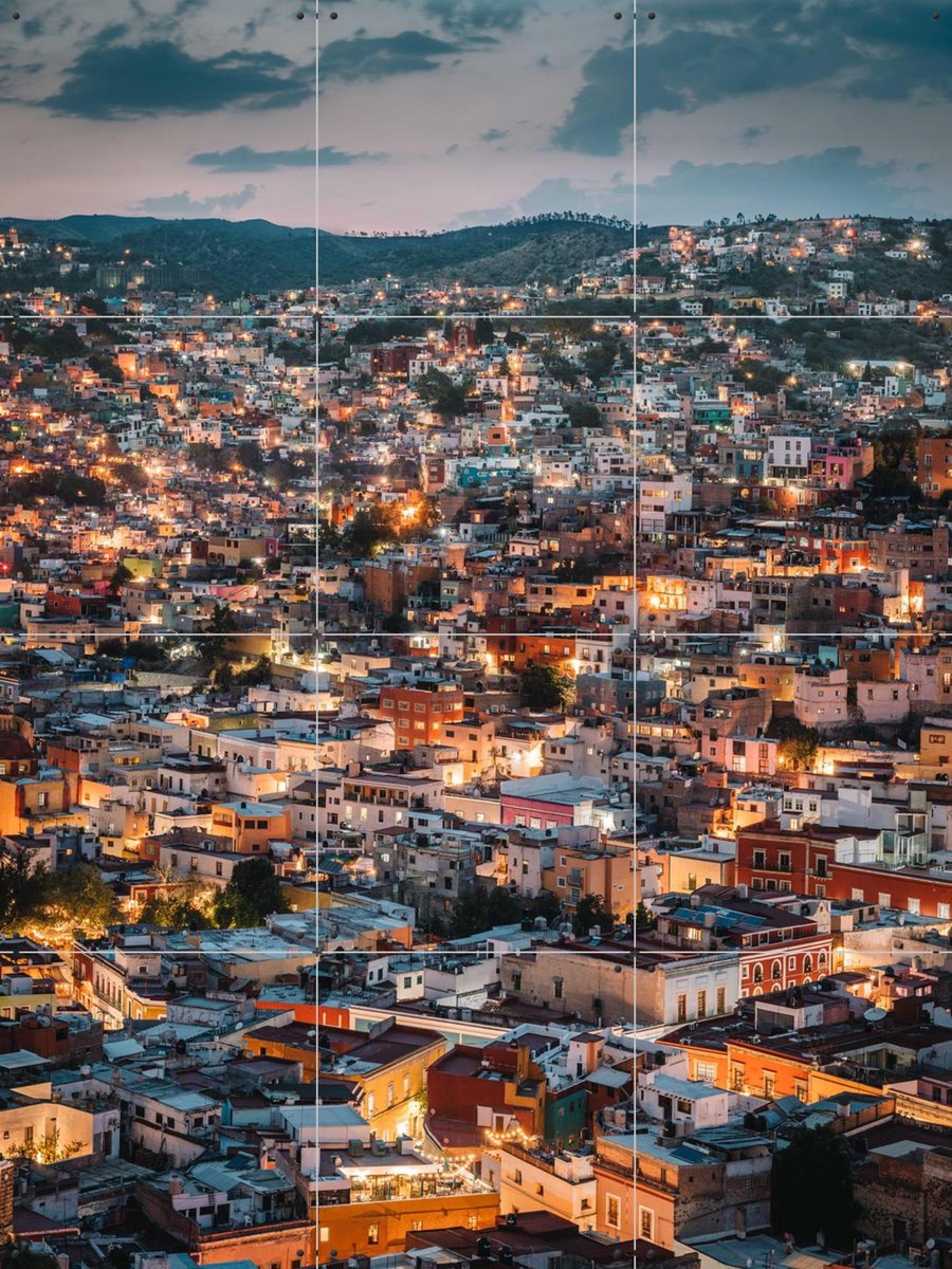 IXXI Guanajuato, Tristan Zhou - 60 x 80 cm - Gratis ophangtool - Grote wanddecoratie en posters - Fotografie, Eetkamer, Woonkamer, Mancave, Nacht