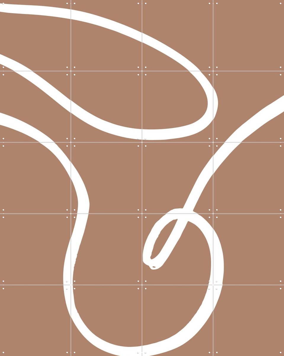 IXXI Lines Mocha 2, Various - 80 x 100 cm - Gratis ophangtool - Grote wanddecoratie en posters - Abstract, Minimalisme, Grafisch Ontwerp, Line art