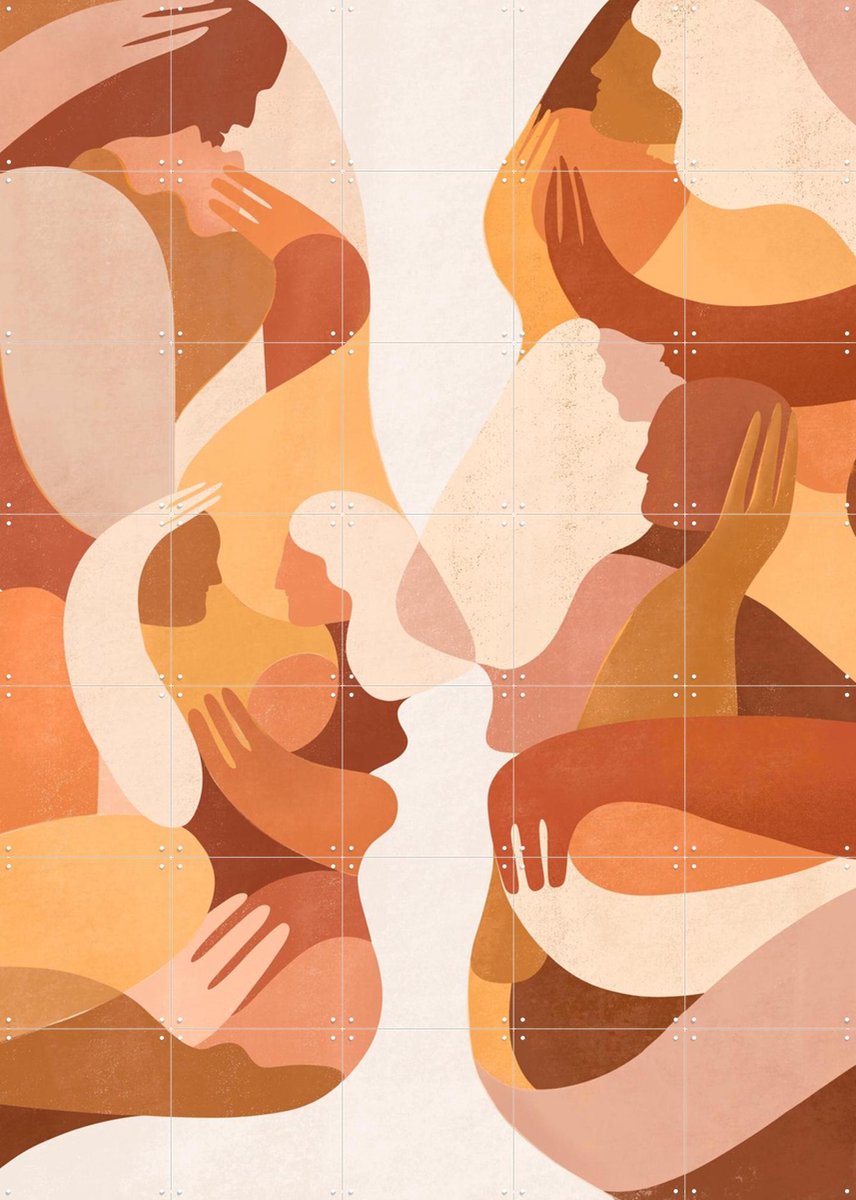 IXXI Golden Hour, Maggie Stephenson - 100 x 140 cm - Gratis ophangtool - Grote wanddecoratie en posters - Abstract, Illustraties, Slaapkamer