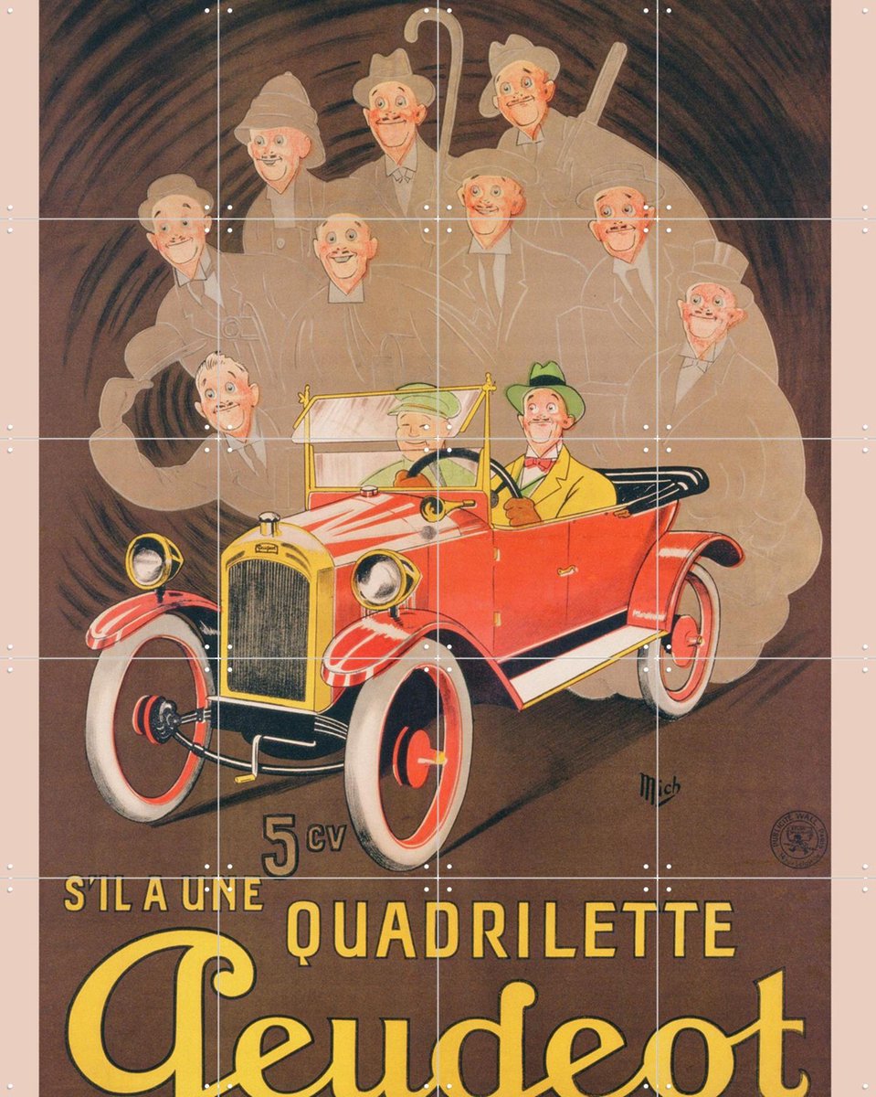 IXXI Peugeot 1910, Bridgeman Images - 80 x 100 cm - Gratis ophangtool - Grote wanddecoratie en posters - Speels, Illustraties, Vintage, Art Deco