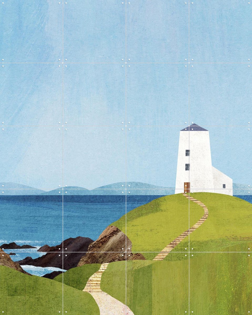 IXXI The Lighthouse, Henry Rivers - 80 x 100 cm - Gratis ophangtool - Grote wanddecoratie en posters - Minimalisme, Illustraties, Geometrische Kunst