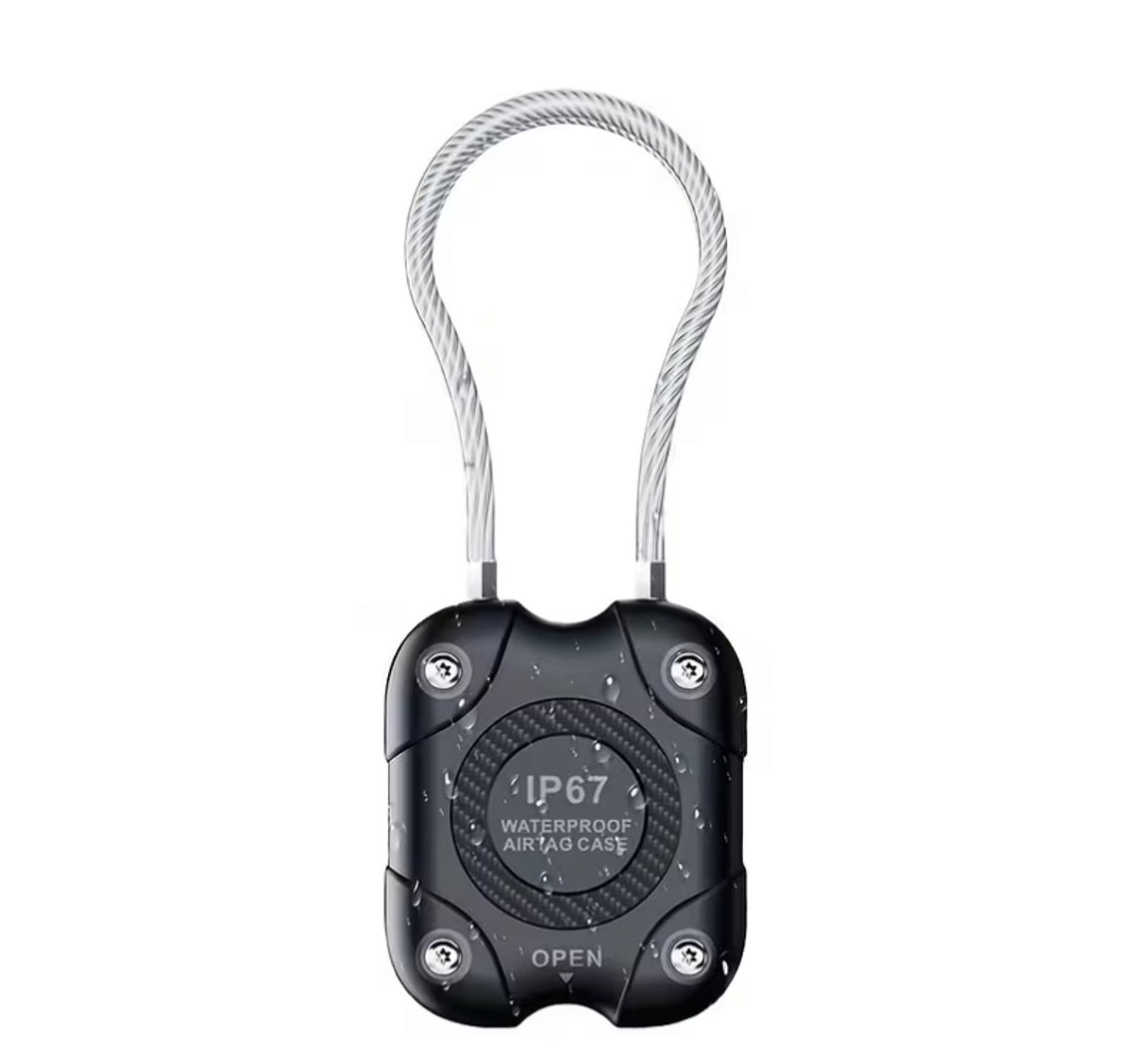 AirTag Houder Met Kabel – Waterbestendige IP67 Beschermhoes & Veilige Sluiting – Sleutelhanger voor AirTag – Auto, Bagage & Sleutels