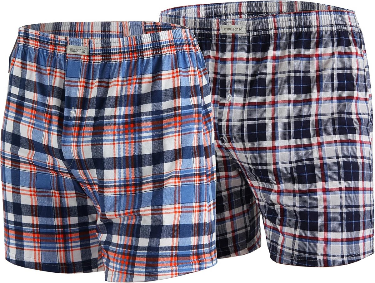 Geruite Pyjamabroek Heren Kort Katoen 2-Pack Slaapbroek