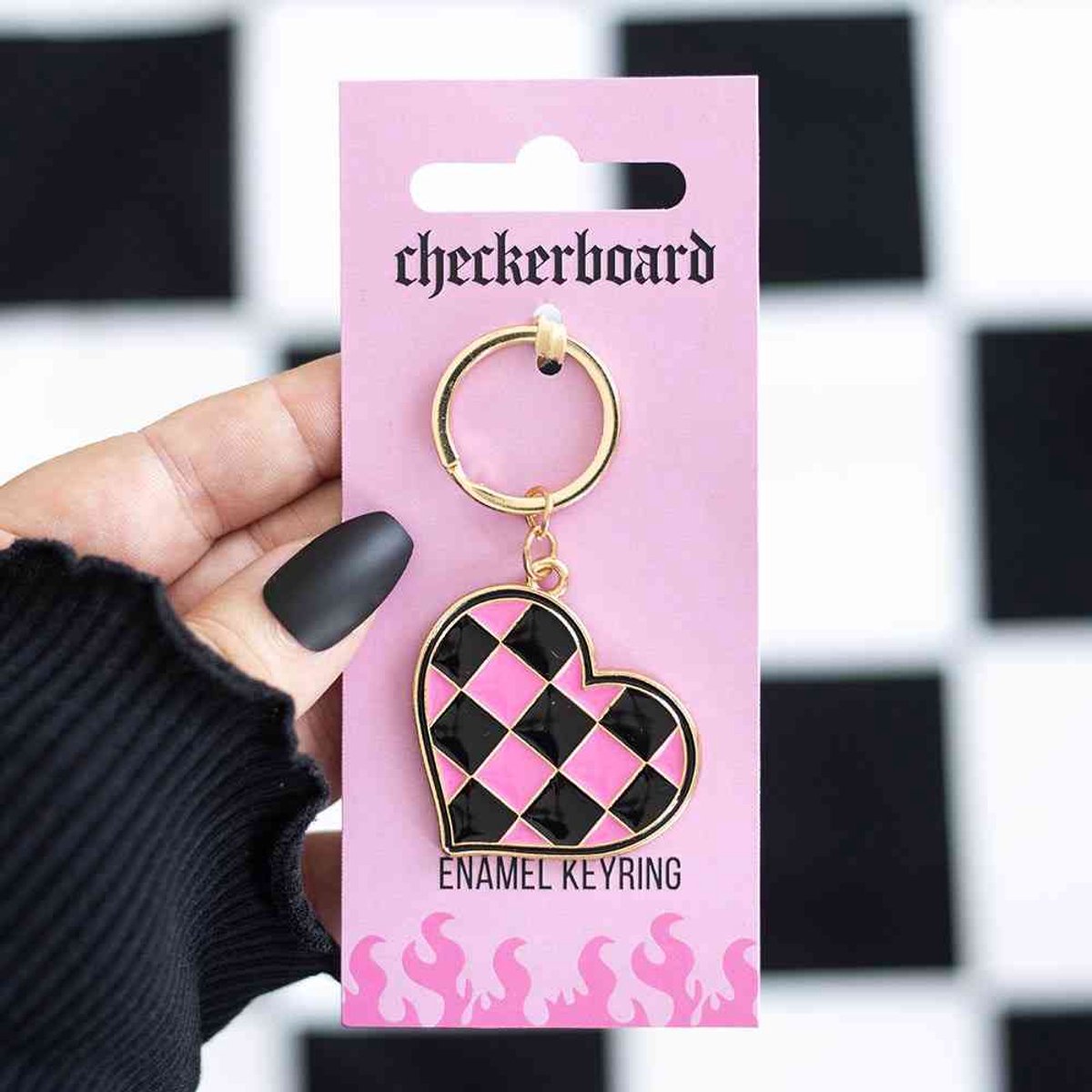 Something Different - Checkerboard Heart Sleutelhanger - Multicolours