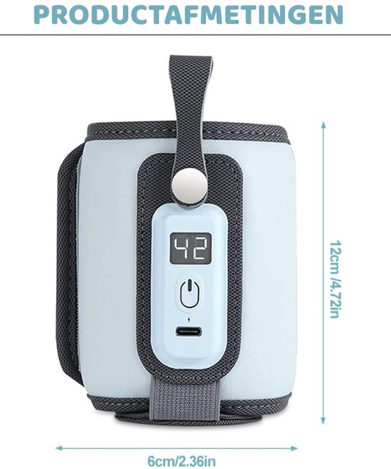 Flessenwarmer onderweg draagbaar - Bottle warmer met USB-verwarming - Snel opwarmen babyvoeding, compact en lichtgewicht voor reis en auto van Merkloos — afbeelding 2