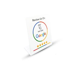 Google Review Display - Wit met NFC kaart – Laat klanten direct reviews achterlaten – Google Review bord voor winkel / restaurant / salon