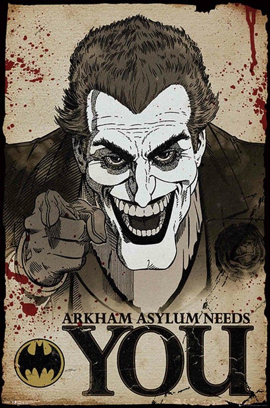 Joker poster - Needs You - Arkham - Batman - 61 x 91.5 cm