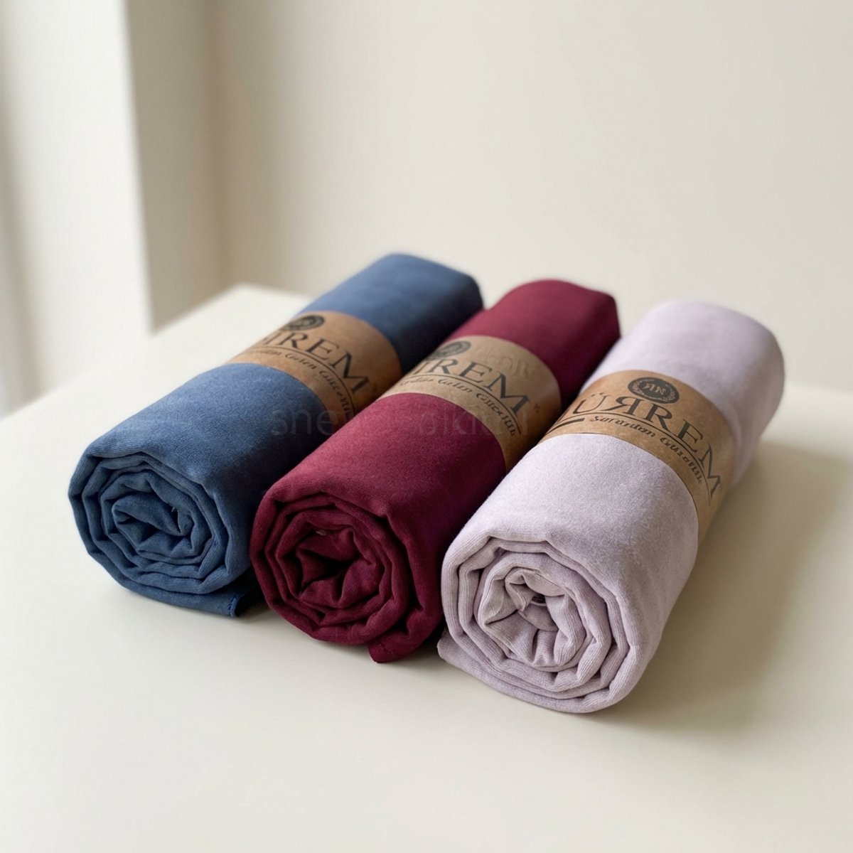 FIRASET Hurrem Collectie – 3-delige Jersey Sjaal Set - Hoofddoek - Hoofddeksel - Hijab | Modern Contrast