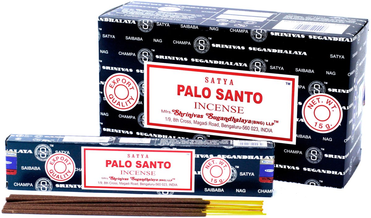 Satya - palo santo - wierook - wierookstokjes - doos 12 pakjes van 15 gram
