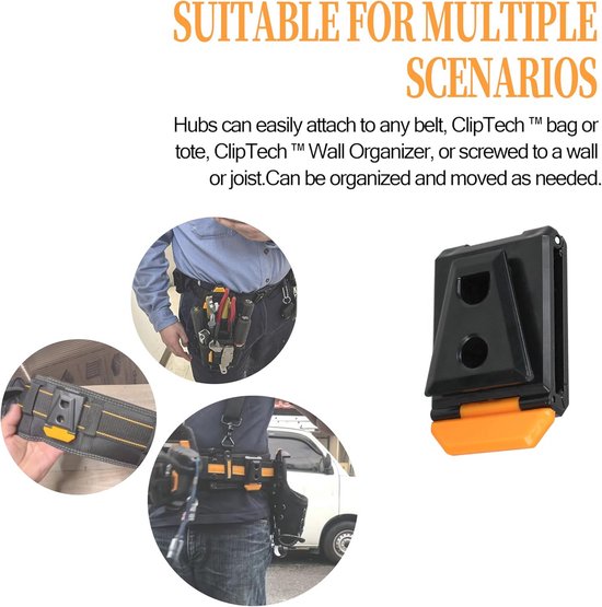Lhnjimrsy 3-Pack Tool Belt Clip – Heavy-Duty Carabiner Clips For ClipTech Pouches, Wall Organizers & Belts