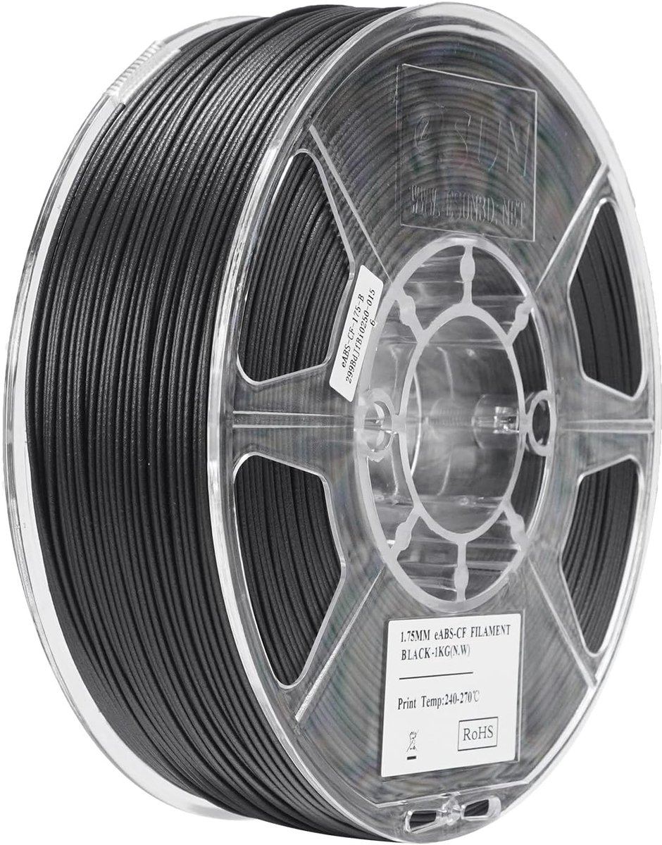 3D Printer Filament ABS-CF Koolstofvezel 1.75mm Zwart 1KG voor FDM Printers