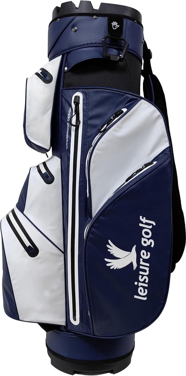 Waterdichte Golftas - Cartbag Organizer - Golfen - Volledig Waterdicht - 105cm Hoog - Blauw Wit — afbeelding 4