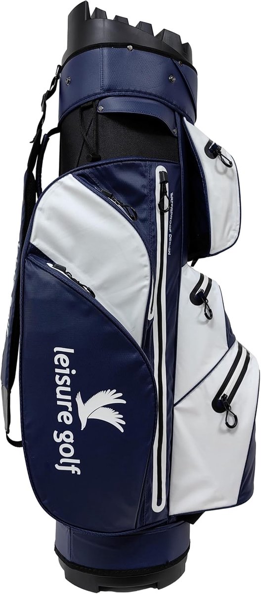 Waterdichte Golftas - Cartbag Organizer - Golfen - Volledig Waterdicht - 105cm Hoog - Blauw Wit — afbeelding 5