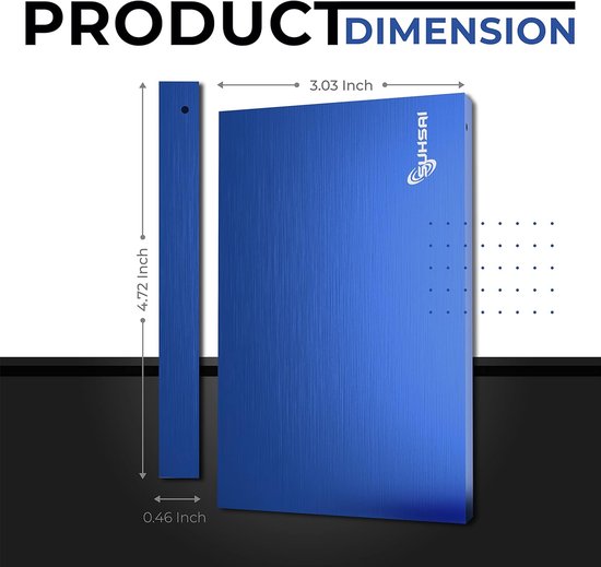 Draagbare Externe Harde Schijf 250GB USB 3.0 Opslag voor Laptop, PC, Mac en Gameconsole - Blauw — afbeelding 5