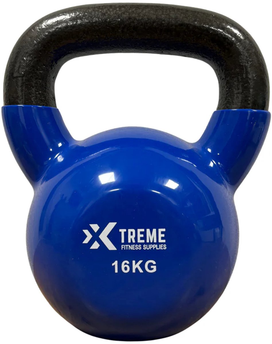 Xtreme Fitness Kettlebell Vinyl 16kg - Vinyl Kettlebell voor Krachttraining - Ergonomische & Brede Handgreep - Gewichten - Geschikt voor CrossFit & Fitness - Conditietraining - Fitness gewichten – foto 5