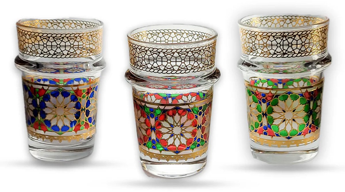 Orientalist - theeglazen set - Mozaiek Beldi - 12 stuks - veelkleurig - Marokkaans design