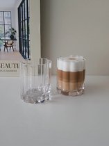 HOMLA Cembra Dubbelwandig Glas - Set Van 2 Mokken - Voor Koffie Thee Latte Macchiato Cappuccino Vaatwasmachinebestendig Hoogte 55 Cm Hoog 008 L Inhoud