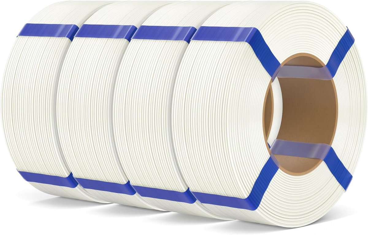 PLA 3D Printer Filament Refill 1.75mm Wit 4kg Zonder Spoel Hoge Nauwkeurigheid