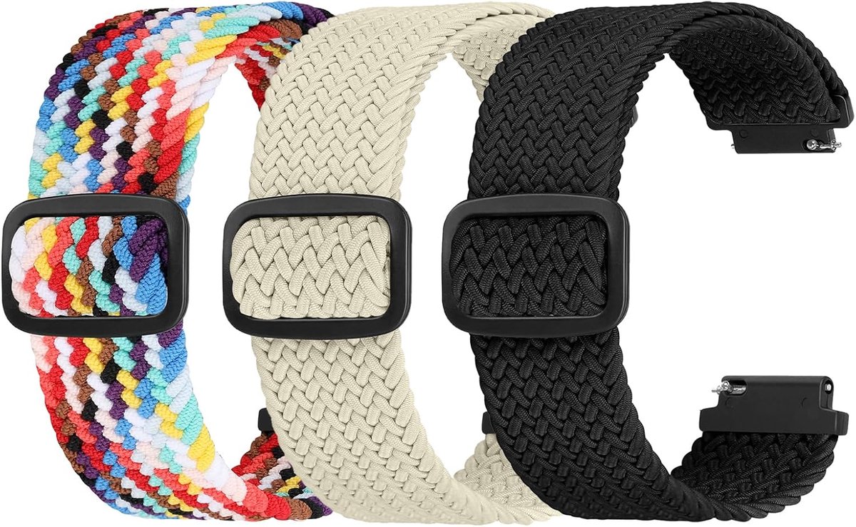 Horlogeband Elastisch Nylon - Verstelbaar Bandje - Dagelijks Gebruik - Snelsluiting Inbegrepen - 16 18 20 22 mm