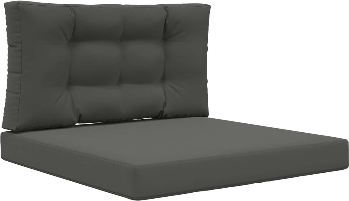 vidaXL - Buitenbankkussen - 2 - pcs - Antraciet - Polyester