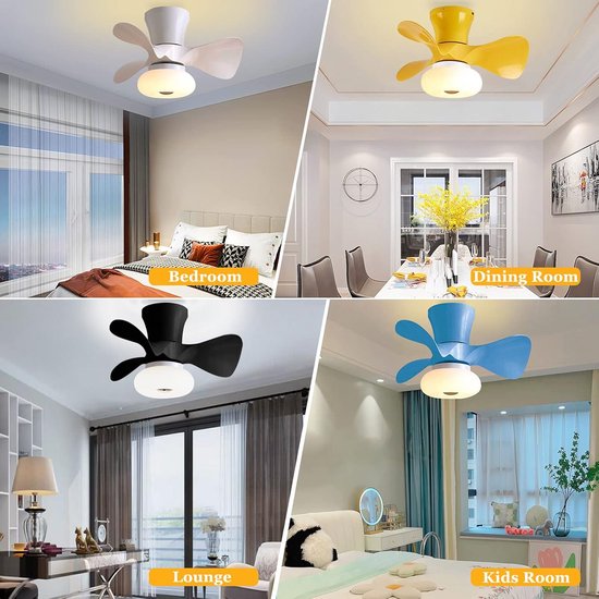 Moderne Plafondventilator met Verlichting LED Dimbaar en Afstandsbediening voor Kinderkamer — afbeelding 3