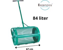 Eszenzics™ Compostverdeler Pro XL - 67 cm wals - Ø40cm - 84 liter - 4x instelbare steellengte - Robuust staal - Compost, zand, graszaad, meststof, bodemaanpassingen