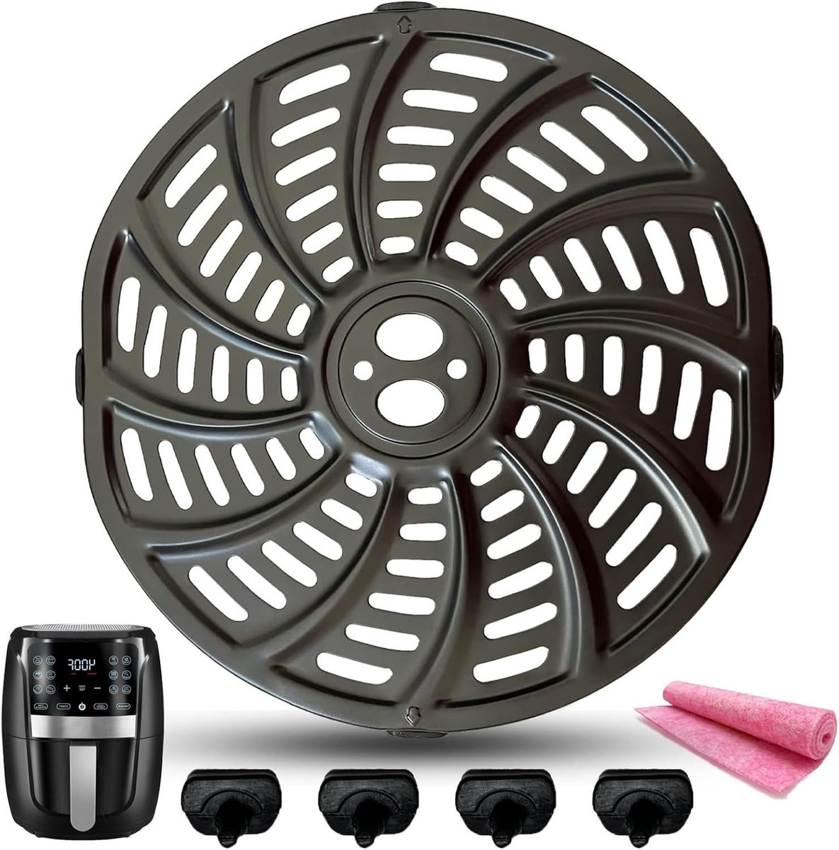 Grillrek voor Airfryer 5 Liter - Crispy Bakplaat & Rooster voor Universele Airfryers