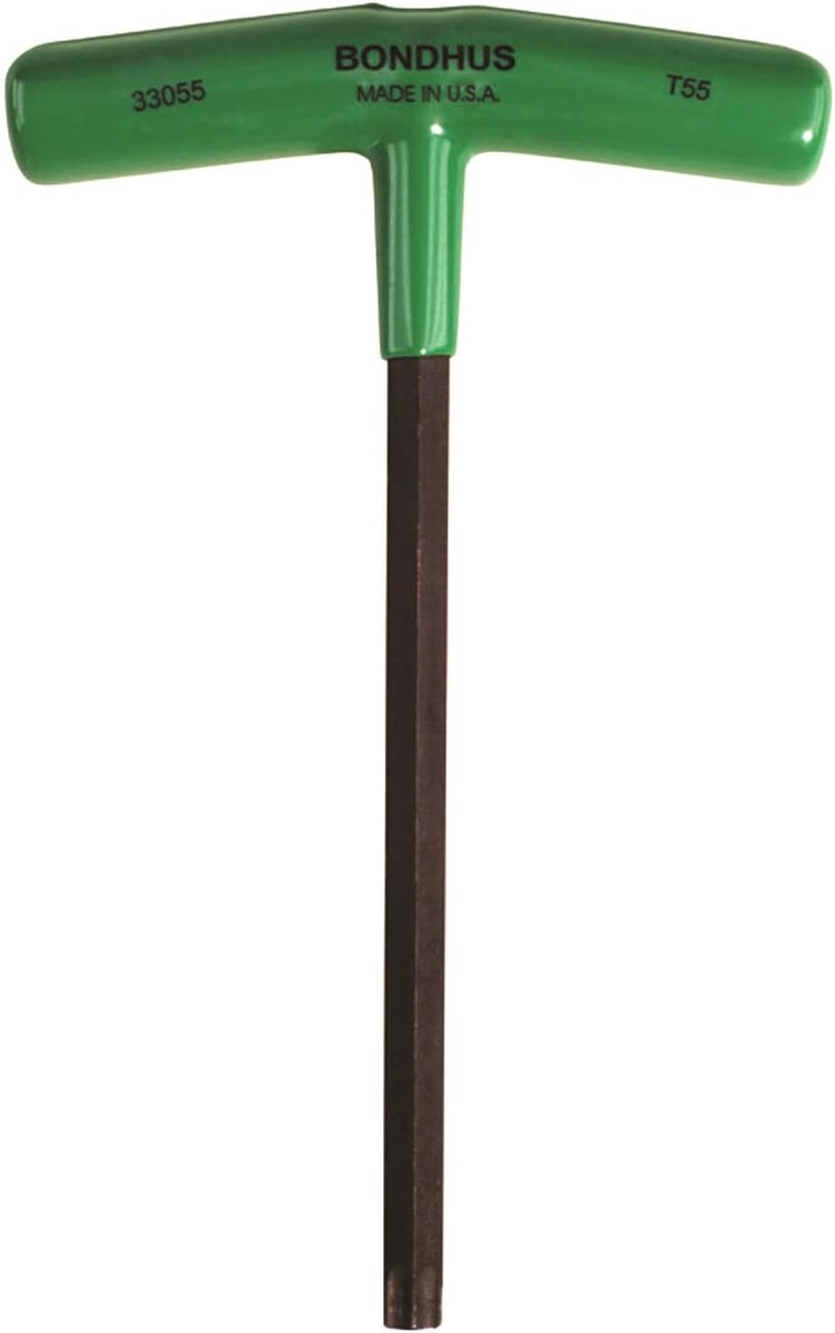 Torx T-handle - Ster Sleutel - Vastzetten Schroeven - Ergonomische Greep - T55 218mm - Groen