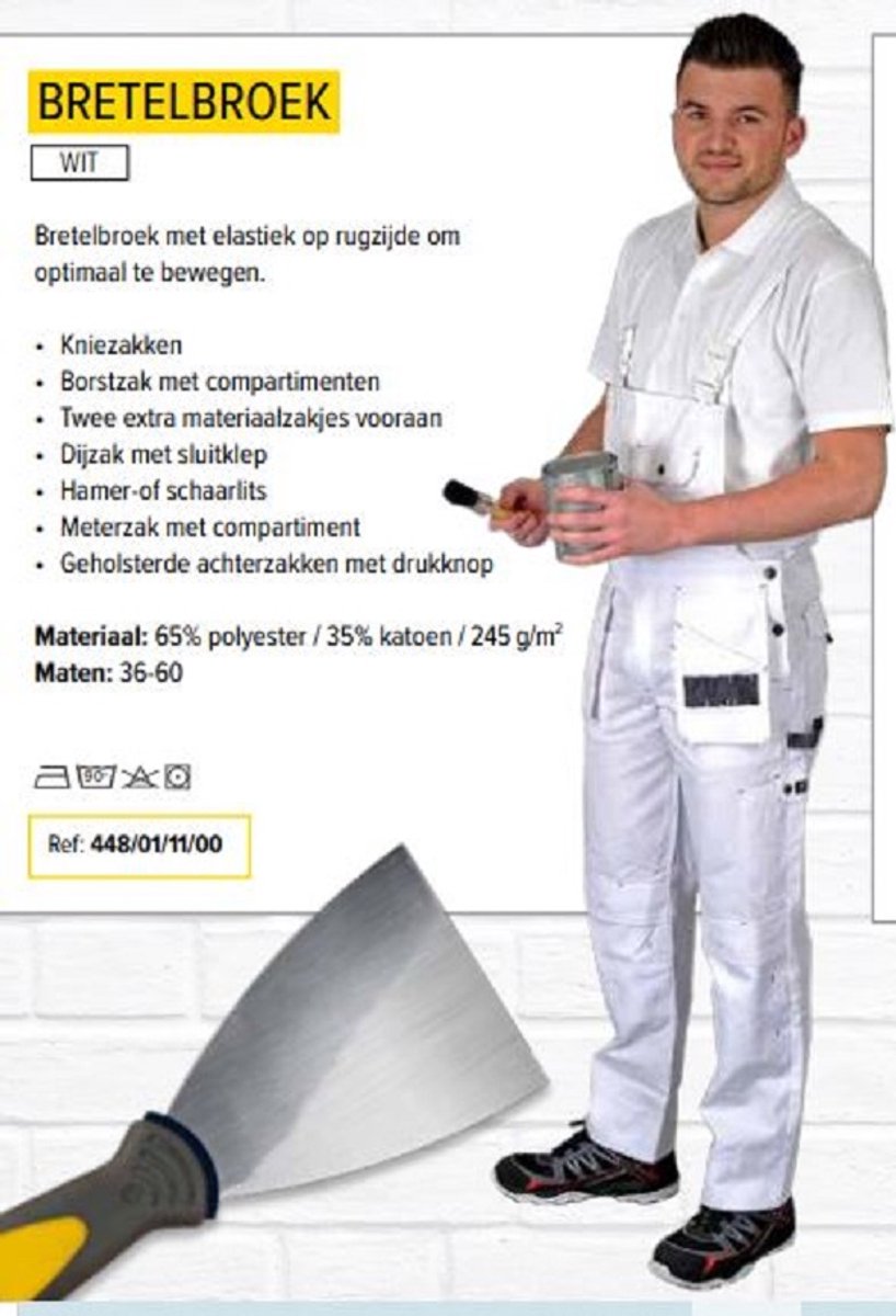 Wolf Line Bretelbroek - Wolfline - Wit - Maat 40