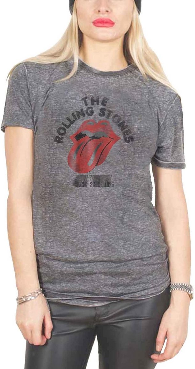Dames T-shirt - Muziekshirt Bandshirt - Vrije Tijd - Officiële Licentie - Verschillende Maten - Grijs Melange