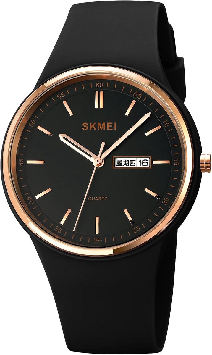 Grote Dames Horloge met Siliconen Band Waterdicht Analoge Tijd Dag Datum