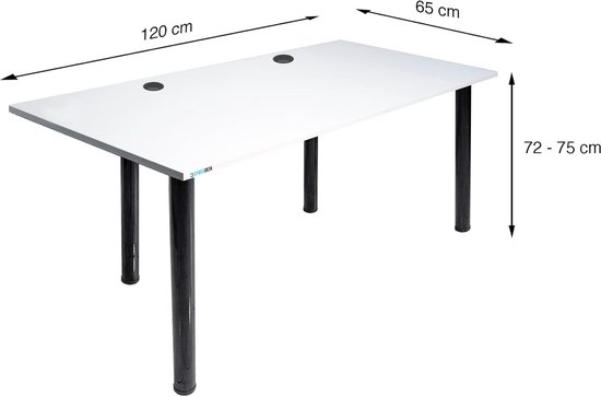 Gaming bureau 120x65 cm met LED verlichting voor pc en thuiskantoor van Merkloos — afbeelding 4