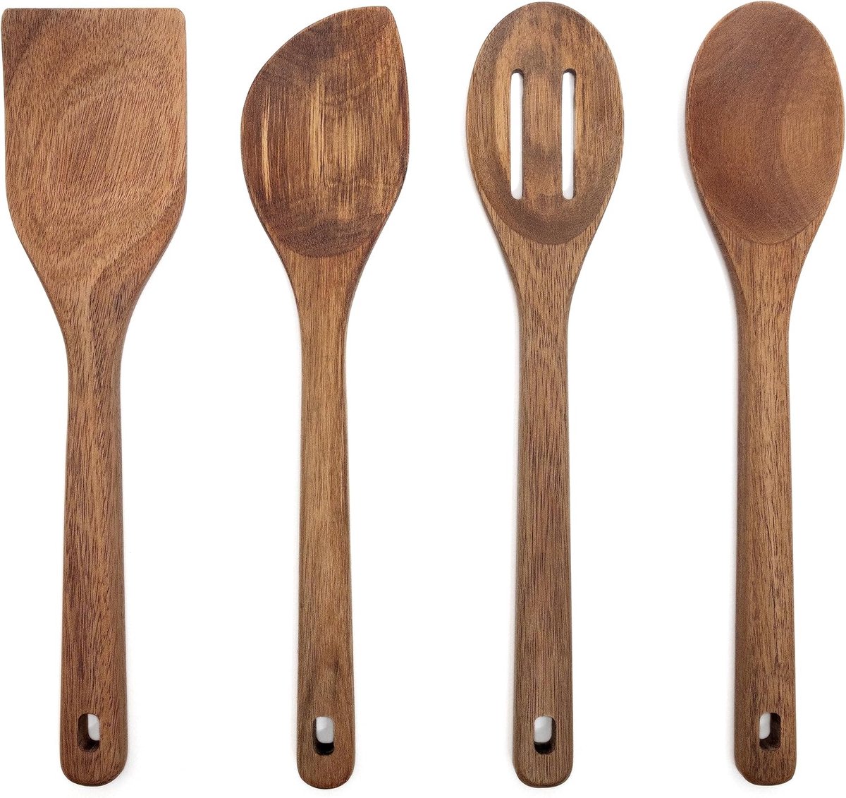 Set van 4 Houten Kookgerei, Keukengerei Set van Acacia Hout