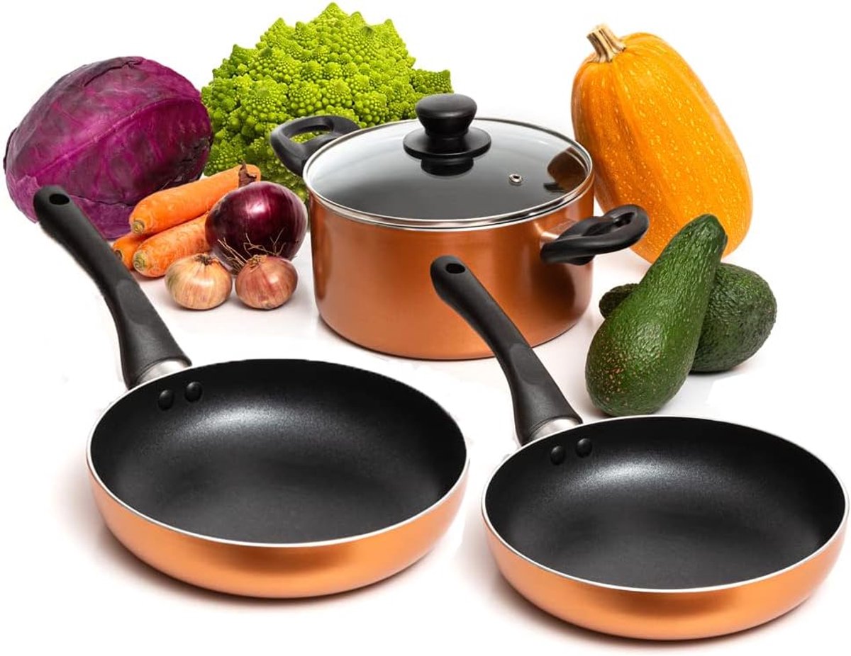 Kookgerei Set - Pannen Set - Dagelijks Koken - Krasbestendig - Vaatwasmachinebestendig - Zwart