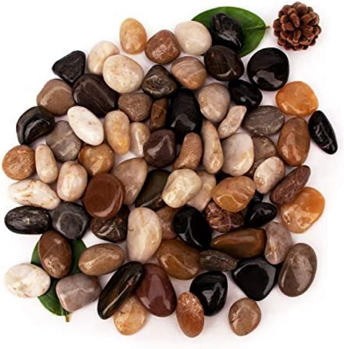 Decoratief Aquarium Grind River Rock - Gepolijste Sierkeien Mix voor Tuin en Vaasvulling (8,2kg)