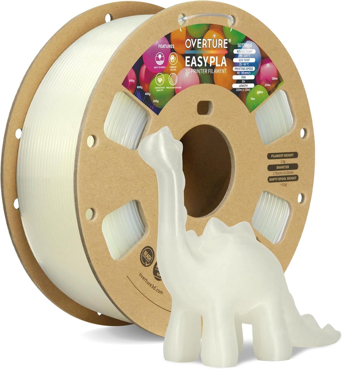 PLA 3D Printer Filament 1.75mm 1kg Neutraal - Hoge Nauwkeurigheid