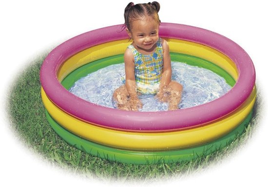 Opblaasbaar Zwembad - Babybadje Kinderbad - Waterpret Buiten - Opblaasbare Bodem - 61x22 cm - Gekleurde Buizen — afbeelding 3