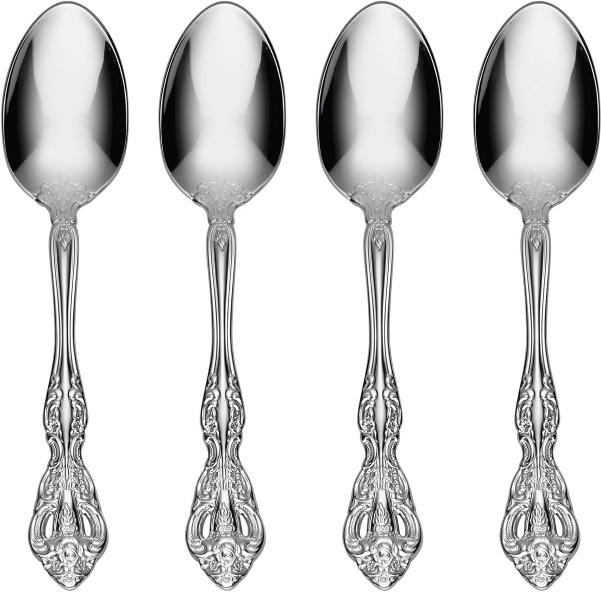 Set van 4 Theelepels Fijn Bestek Roestvrij Staal Vaatwasmachinebestendig