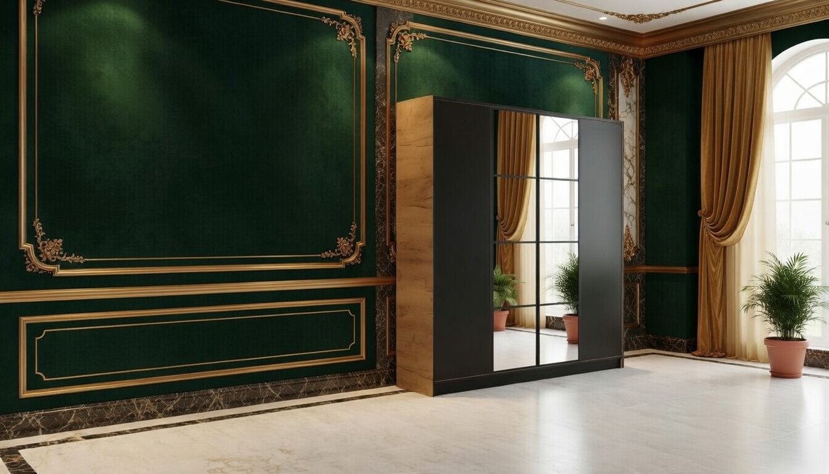 Kledingkast 4-deurs Casa Velluto EDEN Luxe Spiegelkast - Moderne Slaapkamerkast met Uittre