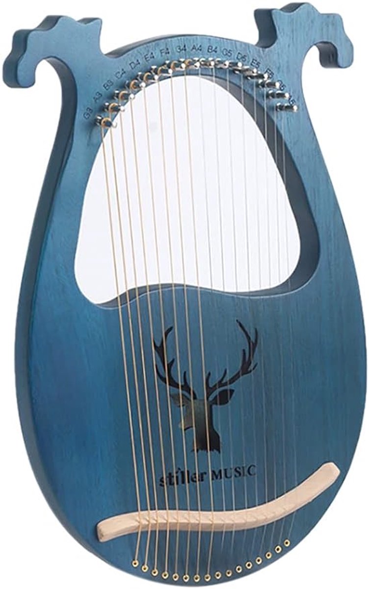 Draagbare 16-Snarige Lyre Harp van Massief Mahoniehout met Stemaccessoires