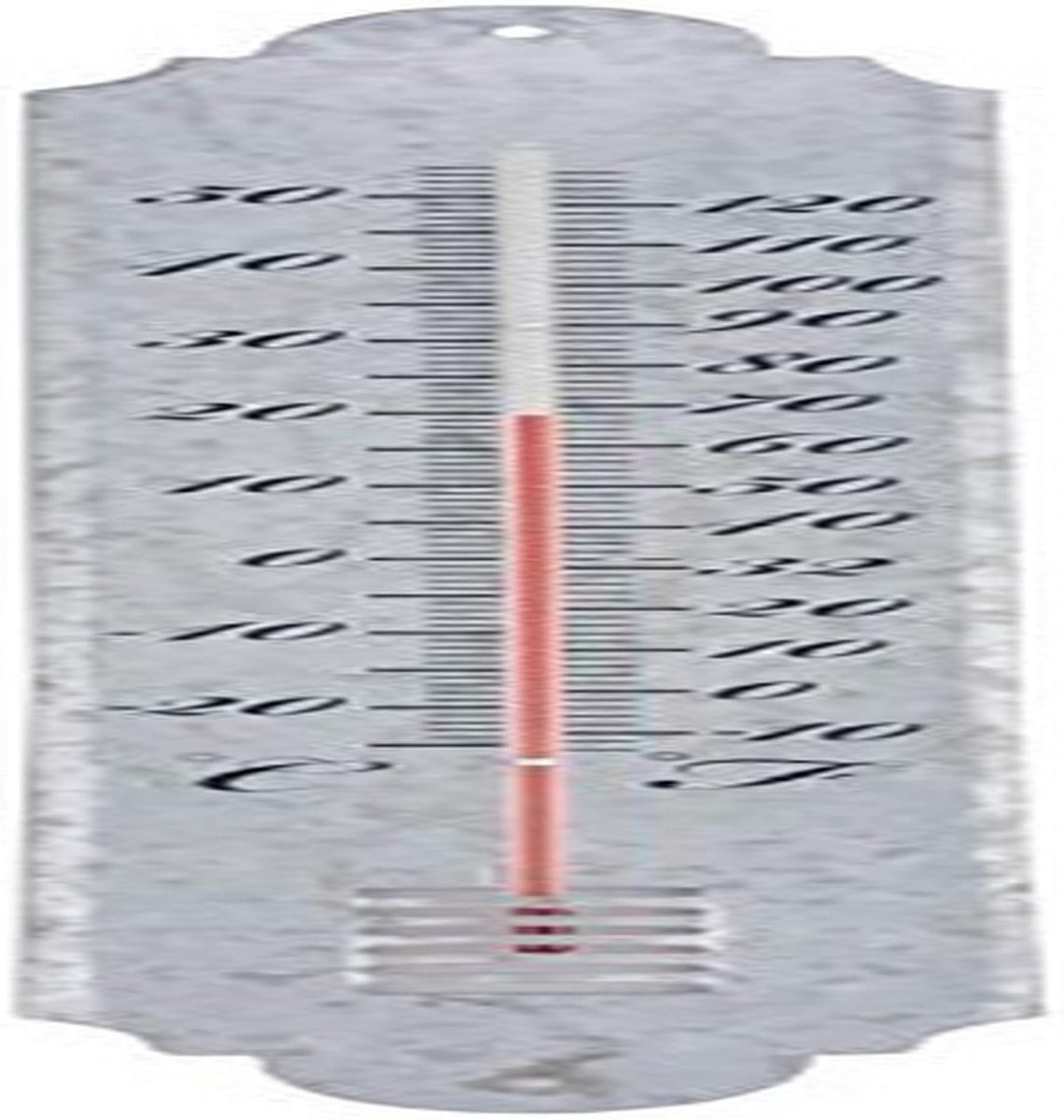 Grote buiten thermometer 50cm oud zink look