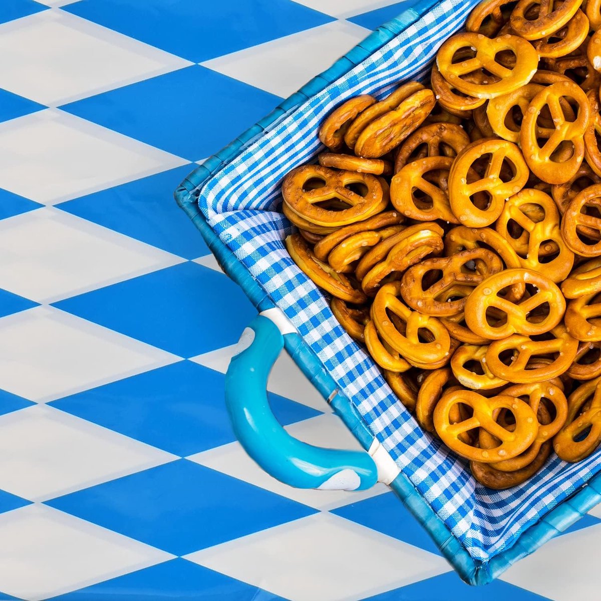 Lichtblauw Wit Ruit Tafelkleed voor Oktoberfest en Feestdecoratie