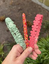 Diadeem - Meisjes diadeems – 3 haarbanden groen roze - Diadeem met glitters - Haarband met bloem - Meisjes haarband - Haarbandjes - Haaraccessoires - Haaraccessoires voor meisjes - Handmade - bloemen diadeem -Haaraccessoires Bruiloft - Cadeautje