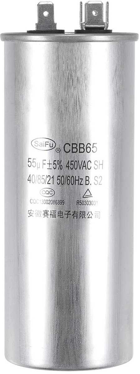 Startcondensator voor Airco Compressor Motor 55uF 450V AC