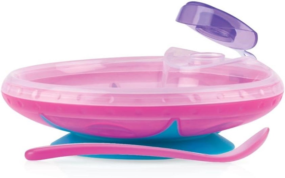 Verwarmend bord met zuignap voor baby's en peuters, roze